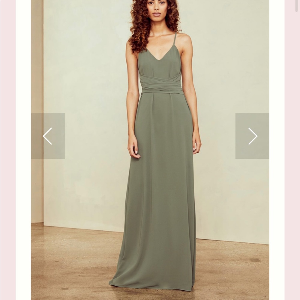 Nouvelle Amsale Olive Bridesmaid Dress